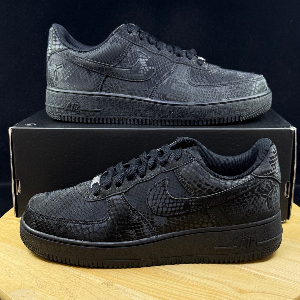 Size 9- Nike Air Force 1 Low Kobe Bryant Forever Black Men's IB0018-003 New